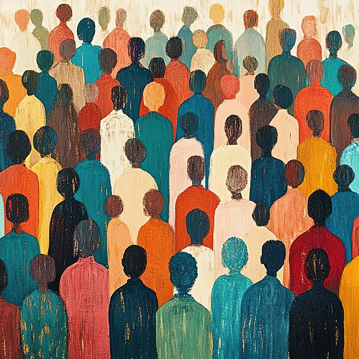 Painted group of people