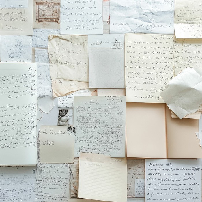 Research papers on noticeboard